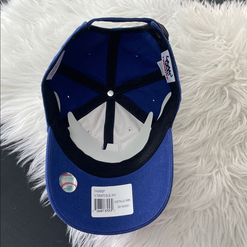 NWT Blue Jays blue white Sequin Logo adjustable cap hat - Picture 9 of 13